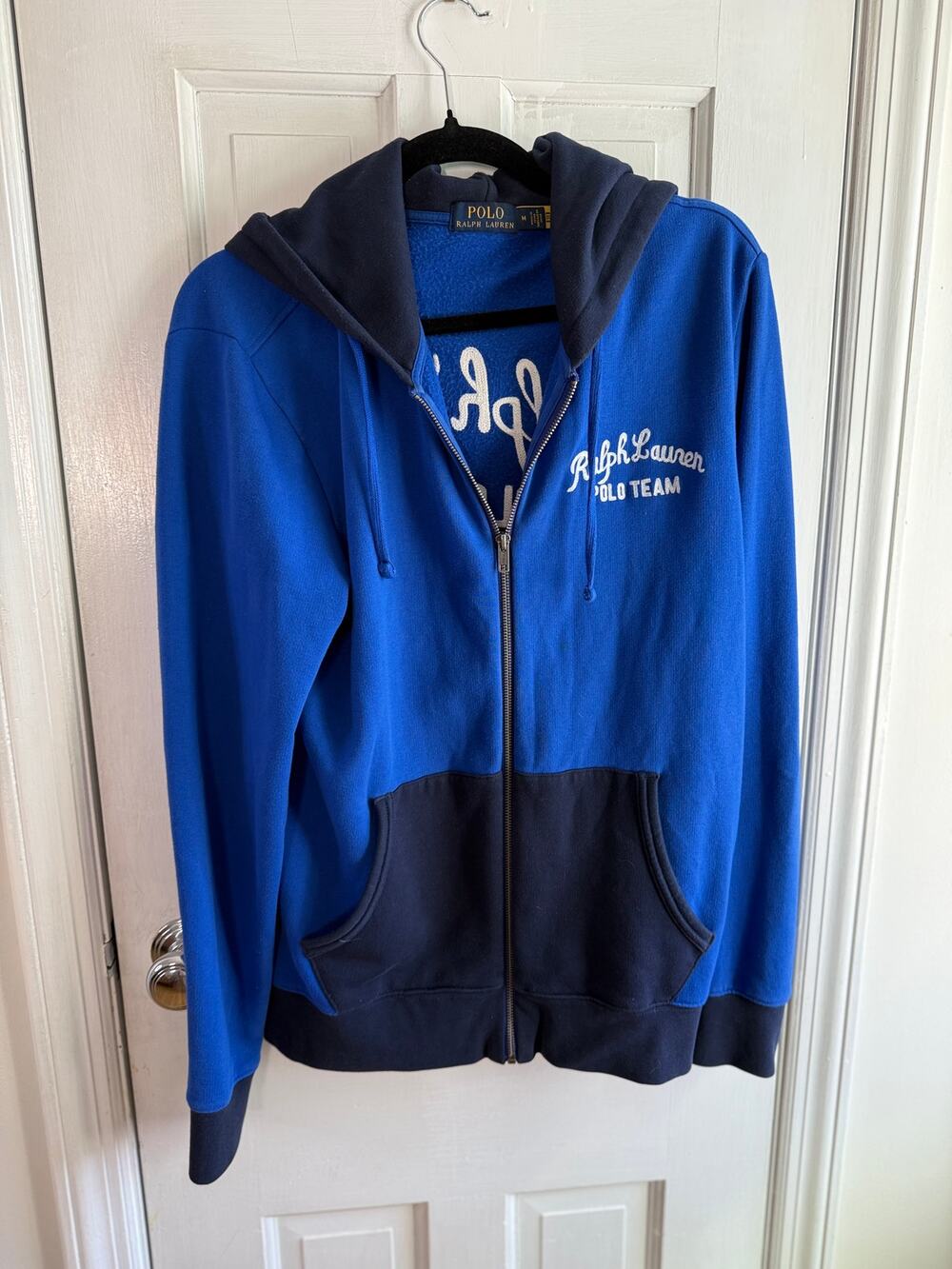 Polo Ralph Lauren "Polo Team" Blue Fleece Full-Zip Hoodie Size Medium